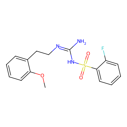 1-(2-Fluorophenyl)sulfonyl-2-[2-(2-methoxyphenyl)ethyl]guanidine structure