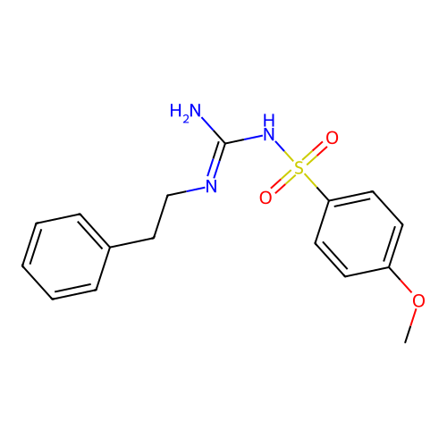 4-methoxy-N-(N-phenethylcarbamimidoyl)benzenesulfonamide structure