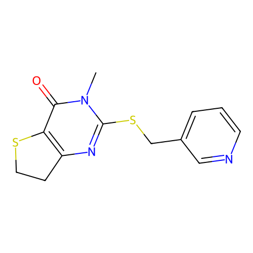3-Methyl-2-(pyridin-3-ylmethylsulfanyl)-6,7-dihydrothieno[3,2-d]pyrimidin-4-one structure