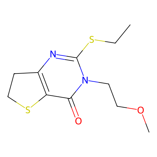 2-Ethylsulfanyl-3-(2-methoxyethyl)-6,7-dihydrothieno[3,2-d]pyrimidin-4-one structure