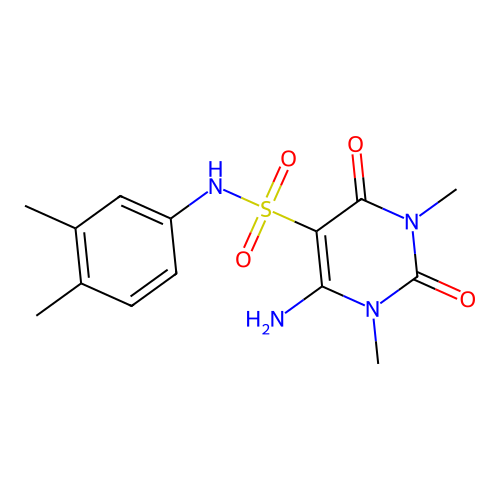 4-amino-N-(3,4-dimethylphenyl)-1,3-dimethyl-2,6-dioxopyrimidine-5-sulfonamide structure