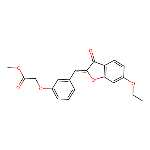 (Z)-methyl 2-(3-((6-ethoxy-3-oxobenzofuran-2(3H)-ylidene)methyl)phenoxy)acetate structure