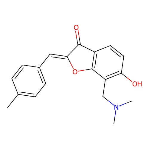 (Z)-7-((dimethylamino)methyl)-6-hydroxy-2-(4-methylbenzylidene)benzofuran-3(2H)-one structure