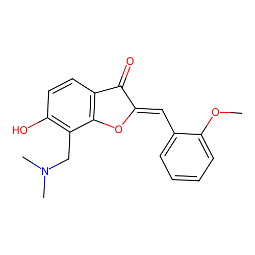 (Z)-7-((dimethylamino)methyl)-6-hydroxy-2-(2-methoxybenzylidene)benzofuran-3(2H)-one structure
