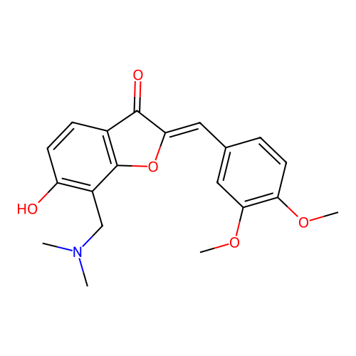(Z)-2-(3,4-dimethoxybenzylidene)-7-((dimethylamino)methyl)-6-hydroxybenzofuran-3(2H)-one structure