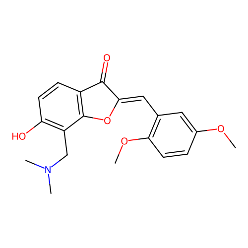 (Z)-2-(2,5-dimethoxybenzylidene)-7-((dimethylamino)methyl)-6-hydroxybenzofuran-3(2H)-one structure