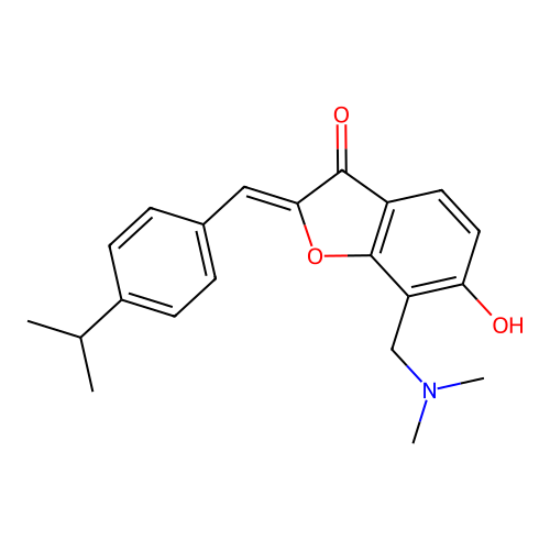 (Z)-7-((dimethylamino)methyl)-6-hydroxy-2-(4-isopropylbenzylidene)benzofuran-3(2H)-one structure