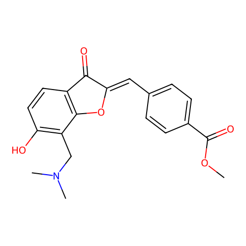 (Z)-methyl 4-((7-((dimethylamino)methyl)-6-hydroxy-3-oxobenzofuran-2(3H)-ylidene)methyl)benzoate structure