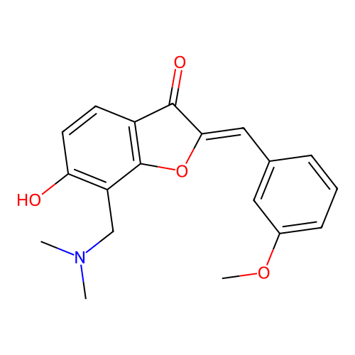 (Z)-7-((dimethylamino)methyl)-6-hydroxy-2-(3-methoxybenzylidene)benzofuran-3(2H)-one structure