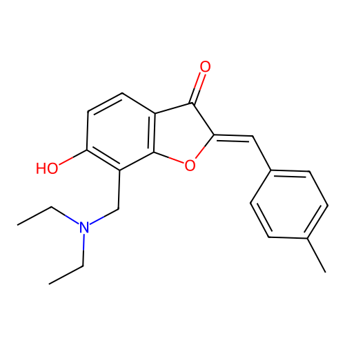 (Z)-7-((diethylamino)methyl)-6-hydroxy-2-(4-methylbenzylidene)benzofuran-3(2H)-one structure