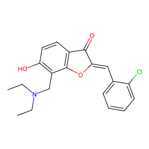 (Z)-2-(2-chlorobenzylidene)-7-((diethylamino)methyl)-6-hydroxybenzofuran-3(2H)-one structure