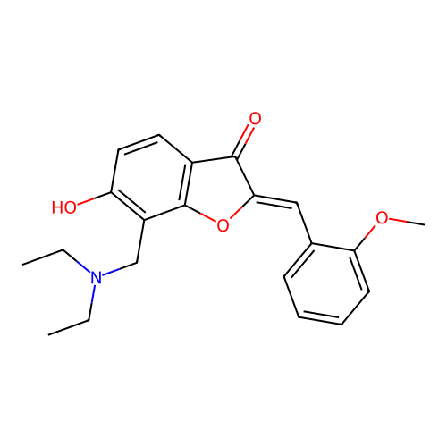 (Z)-7-((diethylamino)methyl)-6-hydroxy-2-(2-methoxybenzylidene)benzofuran-3(2H)-one structure