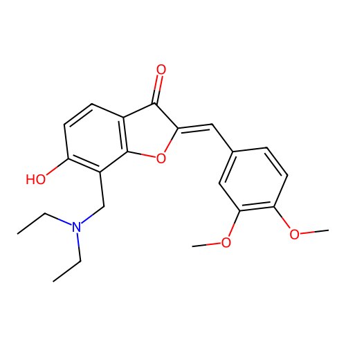 (Z)-7-((diethylamino)methyl)-2-(3,4-dimethoxybenzylidene)-6-hydroxybenzofuran-3(2H)-one structure
