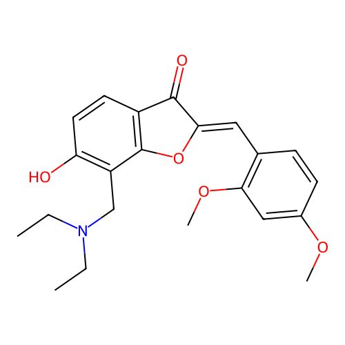 (Z)-7-((diethylamino)methyl)-2-(2,4-dimethoxybenzylidene)-6-hydroxybenzofuran-3(2H)-one structure