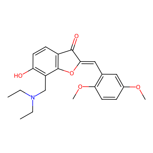 (Z)-7-((diethylamino)methyl)-2-(2,5-dimethoxybenzylidene)-6-hydroxybenzofuran-3(2H)-one structure