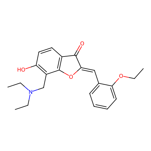 (Z)-7-((diethylamino)methyl)-2-(2-ethoxybenzylidene)-6-hydroxybenzofuran-3(2H)-one structure