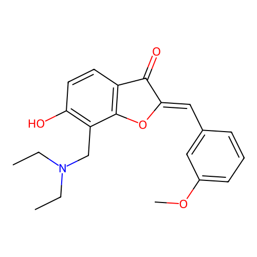 (Z)-7-((diethylamino)methyl)-6-hydroxy-2-(3-methoxybenzylidene)benzofuran-3(2H)-one structure