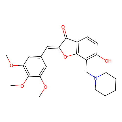 (Z)-6-hydroxy-7-(piperidin-1-ylmethyl)-2-(3,4,5-trimethoxybenzylidene)benzofuran-3(2H)-one structure