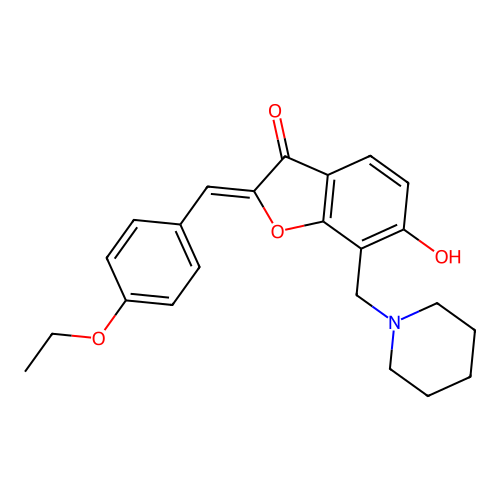 2-[(4-Ethoxyphenyl)methylene]-6-hydroxy-7-(piperidylmethyl)benzo[b]furan-3-one structure