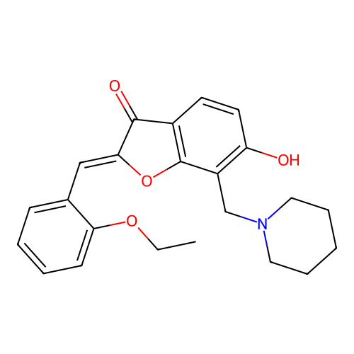 2-[(2-Ethoxyphenyl)methylene]-6-hydroxy-7-(piperidylmethyl)benzo[b]furan-3-one structure