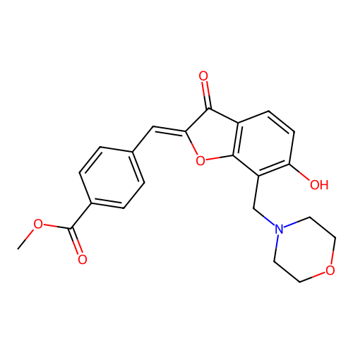 (Z)-methyl 4-((6-hydroxy-7-(morpholinomethyl)-3-oxobenzofuran-2(3H)-ylidene)methyl)benzoate structure
