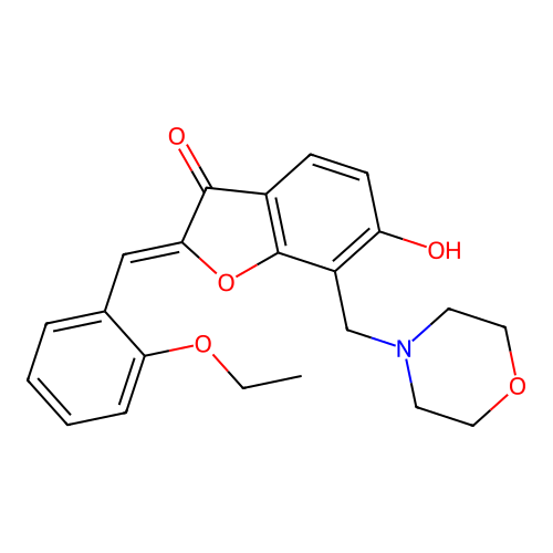 (Z)-2-(2-ethoxybenzylidene)-6-hydroxy-7-(morpholinomethyl)benzofuran-3(2H)-one structure