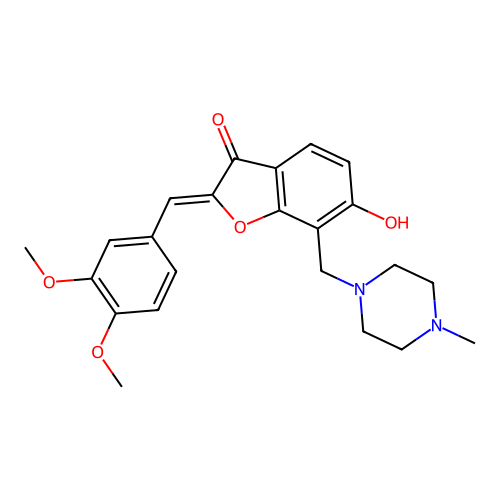 (Z)-2-(3,4-dimethoxybenzylidene)-6-hydroxy-7-((4-methylpiperazin-1-yl)methyl)benzofuran-3(2H)-one structure