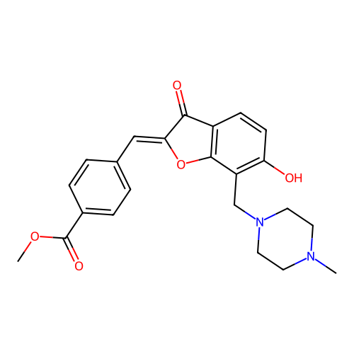 (Z)-methyl 4-((6-hydroxy-7-((4-methylpiperazin-1-yl)methyl)-3-oxobenzofuran-2(3H)-ylidene)methyl)benzoate structure