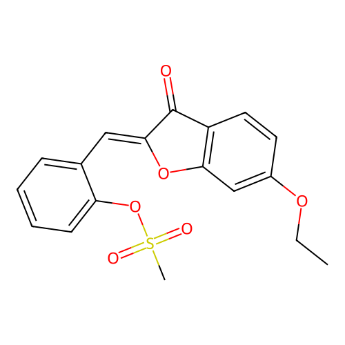 (Z)-2-((6-ethoxy-3-oxobenzofuran-2(3H)-ylidene)methyl)phenyl methanesulfonate structure