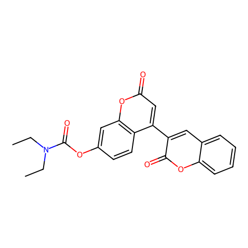 [2-oxo-4-(2-oxochromen-3-yl)chromen-7-yl] N,N-diethylcarbamate structure