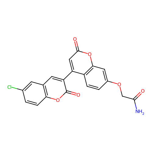 2-[4-(6-Chloro-2-oxochromen-3-yl)-2-oxochromen-7-yl]oxyacetamide structure