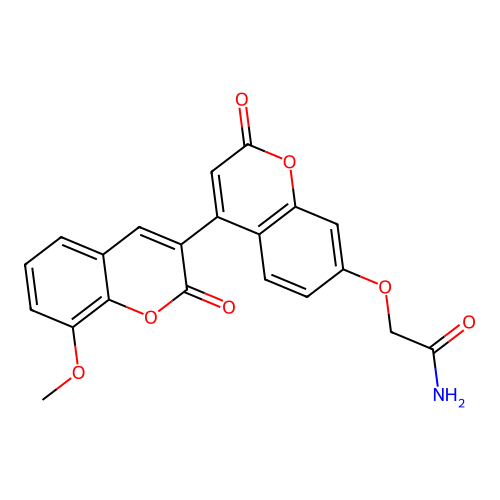 2-[4-(8-Methoxy-2-oxochromen-3-yl)-2-oxochromen-7-yl]oxyacetamide structure