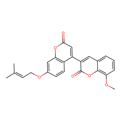 8-Methoxy-3-[7-(3-methylbut-2-enyloxy)-2-oxochromen-4-yl]chromen-2-one structure