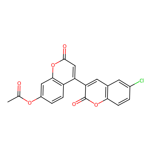 4-(6-Chloro-2-oxochromen-3-yl)-2-oxochromen-7-yl acetate structure
