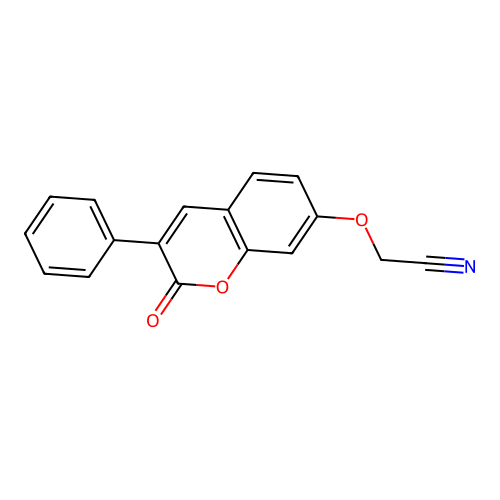 2-[(2-oxo-3-phenyl-2H-chromen-7-yl)oxy]acetonitrile structure