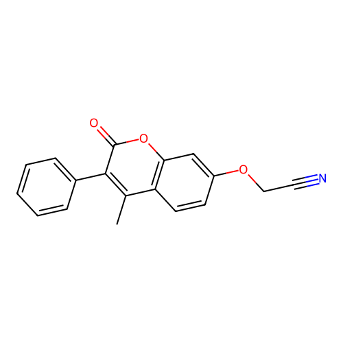 2-[(4-methyl-2-oxo-3-phenyl-2H-chromen-7-yl)oxy]acetonitrile structure