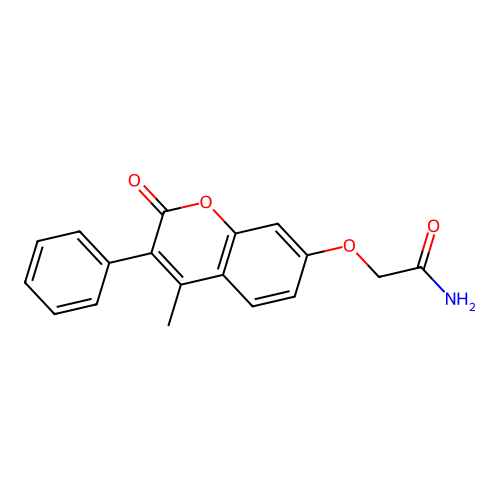 2-((4-methyl-2-oxo-3-phenyl-2H-chromen-7-yl)oxy)acetamide structure