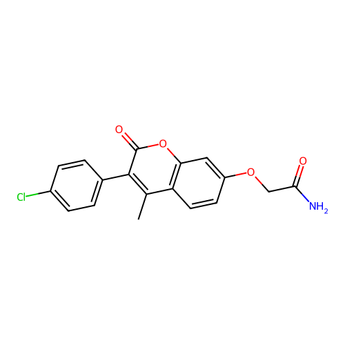 2-{[3-(4-chlorophenyl)-4-methyl-2-oxo-2H-chromen-7-yl]oxy}acetamide structure
