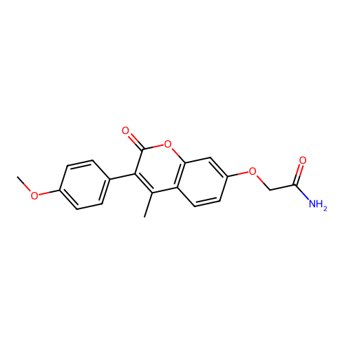 2-((3-(4-methoxyphenyl)-4-methyl-2-oxo-2H-chromen-7-yl)oxy)acetamide structure