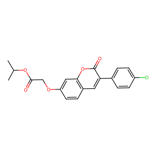 isopropyl 2-((3-(4-chlorophenyl)-2-oxo-2H-chromen-7-yl)oxy)acetate structure