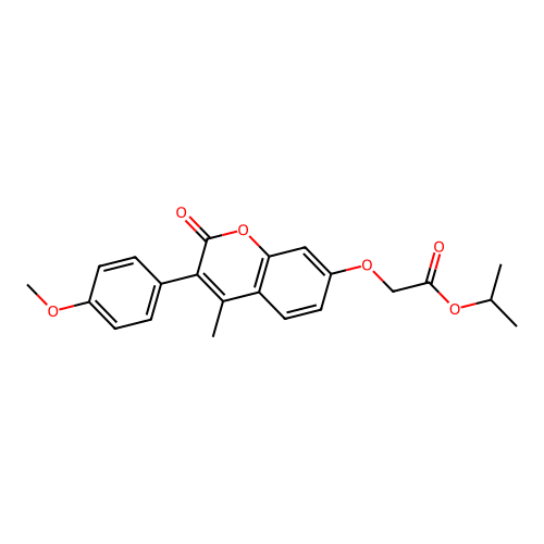 Methylethyl 2-[3-(4-methoxyphenyl)-4-methyl-2-oxochromen-7-yloxy]acetate structure