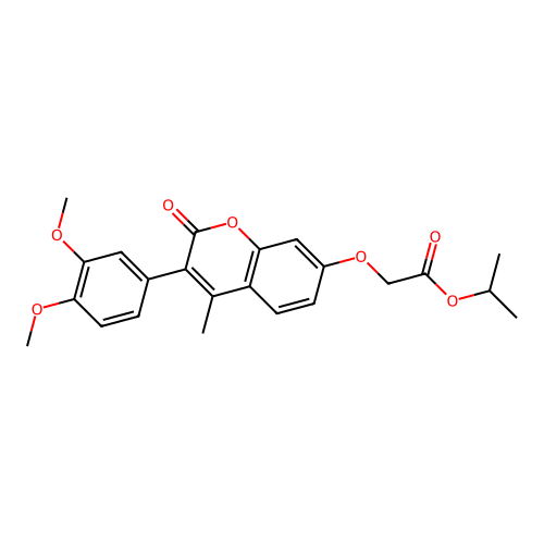 Methylethyl 2-[3-(3,4-dimethoxyphenyl)-4-methyl-2-oxochromen-7-yloxy]acetate structure