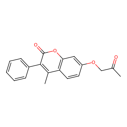 4-Methyl-7-(2-oxopropoxy)-3-phenylchromen-2-one structure