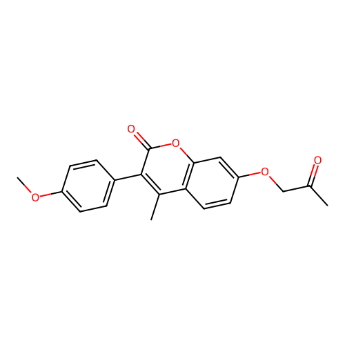 3-(4-methoxyphenyl)-4-methyl-7-(2-oxopropoxy)-2H-chromen-2-one structure
