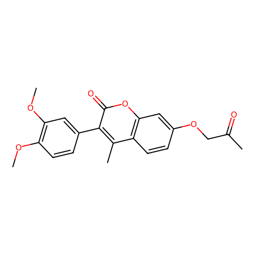 3-(3,4-dimethoxyphenyl)-4-methyl-7-(2-oxopropoxy)-2H-chromen-2-one structure