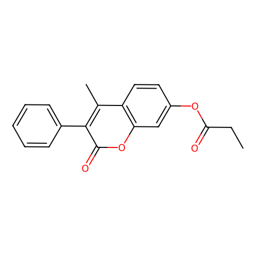 4-Methyl-2-oxo-3-phenylchromen-7-yl propanoate structure