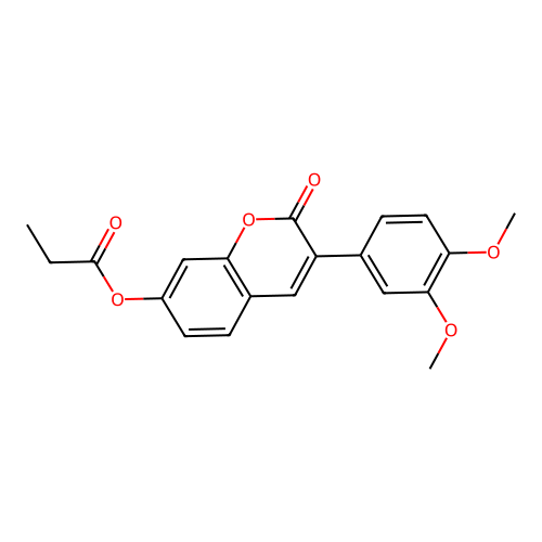 3-(3,4-dimethoxyphenyl)-2-oxo-2H-chromen-7-yl propanoate structure