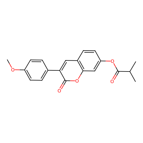 3-(4-methoxyphenyl)-2-oxo-2H-chromen-7-yl isobutyrate structure