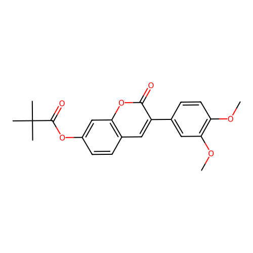 3-(3,4-dimethoxyphenyl)-2-oxo-2H-chromen-7-yl 2,2-dimethylpropanoate structure