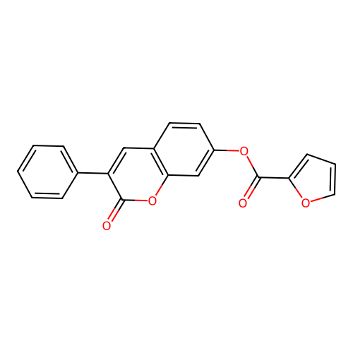 2-oxo-3-phenyl-2H-chromen-7-yl furan-2-carboxylate structure